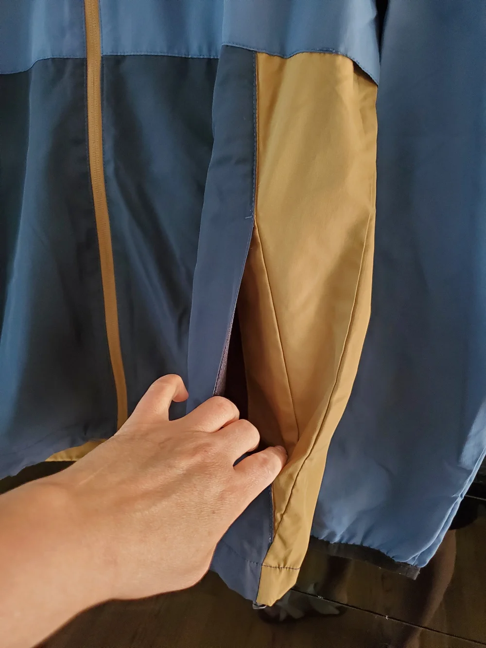 Billabong Blue and Yellow Colorblock Performance Jacket